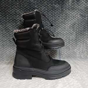 Timberland Women's Brooke Valley Faux fur Waterproof Boot in Black Nubuck Sz 6.5